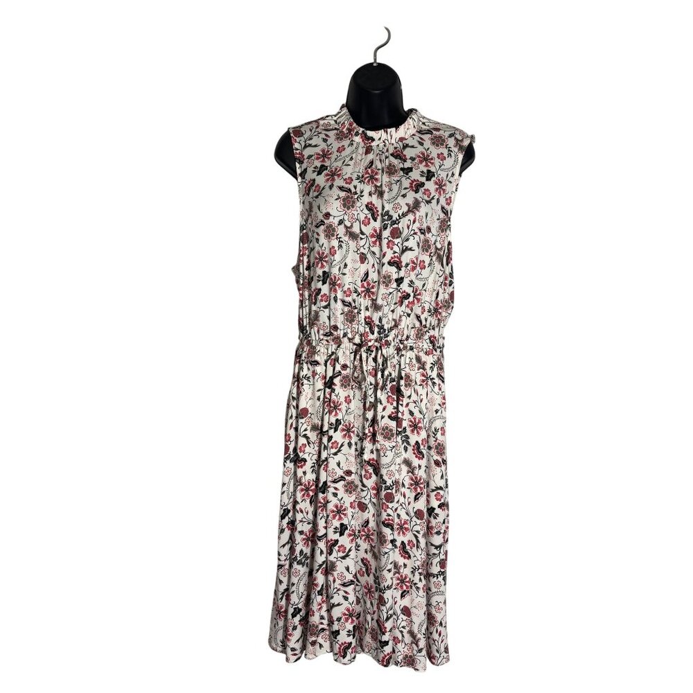 Floral Sleeveless High-Neck Dress With Pockets By Torrid Size 2 White/Pink/Black - Picture 2 of 14